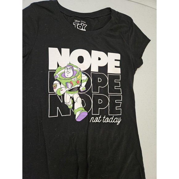 Juniors Toy Story "Nope Not Today" Graphic T-Shirt Buzz Light-year Disney Medium - Picture 2 of 3